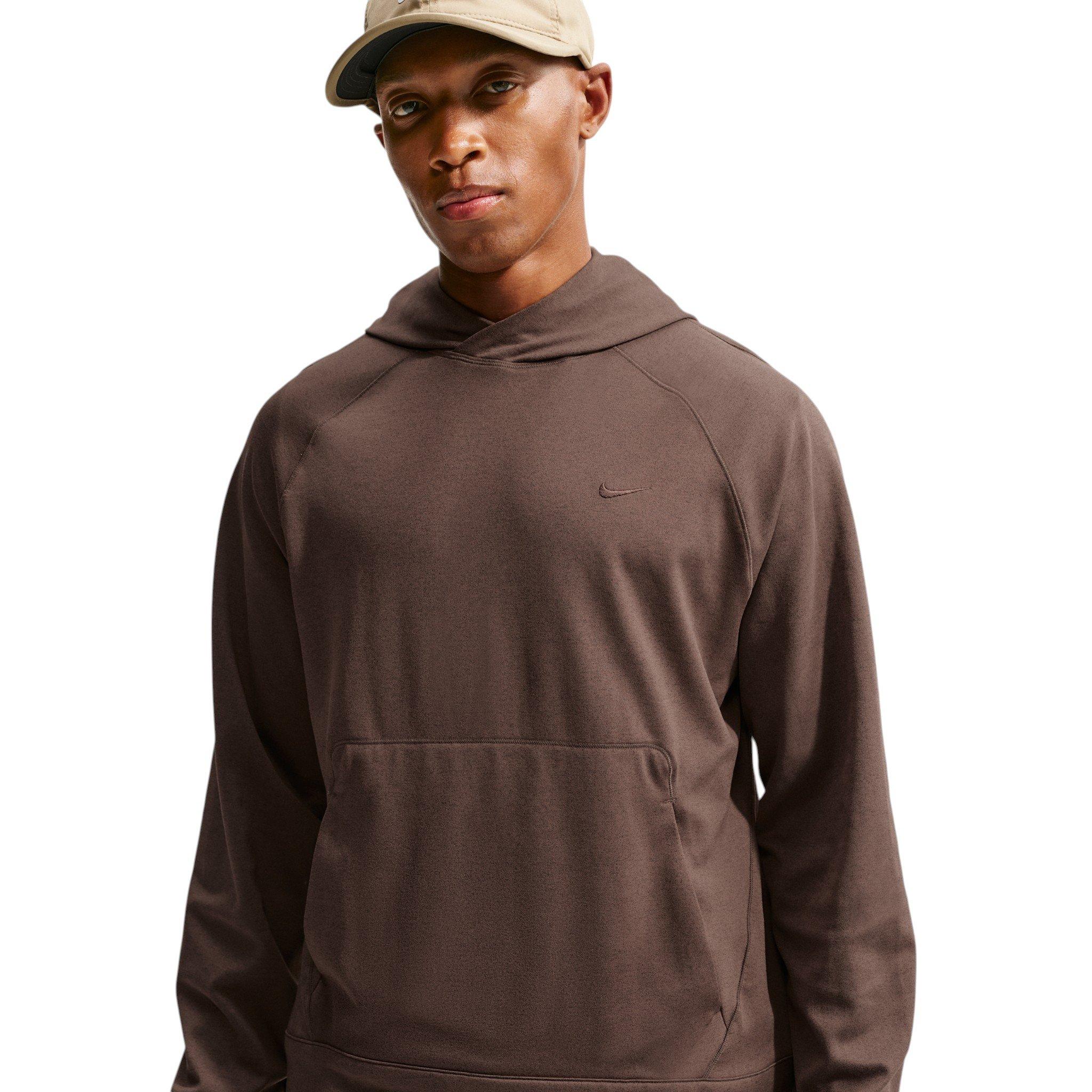 Nike Men's Primary NanoKnit Dri-FIT UV Protection Pullover Performance Hoodie - BROWN